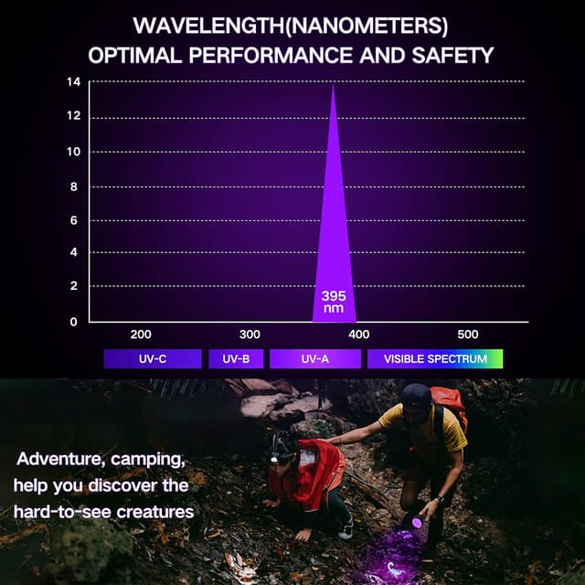 Detalle 2 de Vansky UV Torch 21 LEDs UV flashlight for pet urine and stain detection (395nm, black light detector)