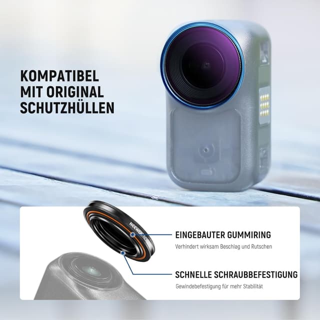 Thumbnail 6 de NEEWER ND Filter-Set für DJI Osmo Nano (ND8/16/32/CPL), 4er Pack – aufschraubbare Graufilter für Action-Cam-Linsen