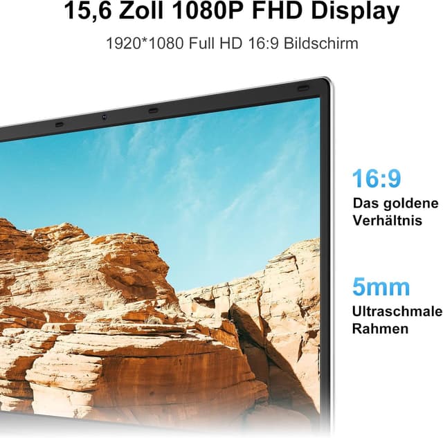 Detalle de jumper 2026 Laptop 15,6 Zoll (FHD) mit 12 GB RAM, 512 GB SSD und Office 365