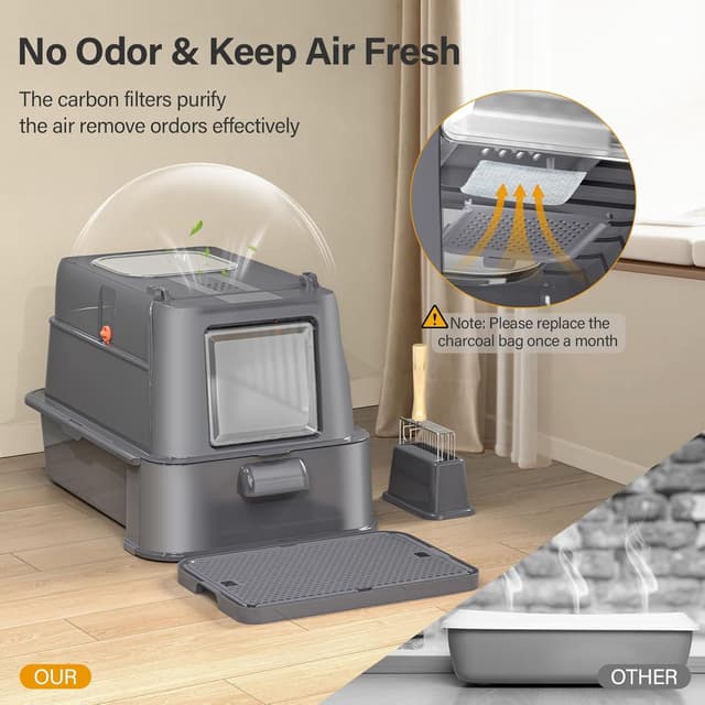 Thumbnail 6 de HEGGCOOE Katzenklo Edelstahl XL 23,6 x 17