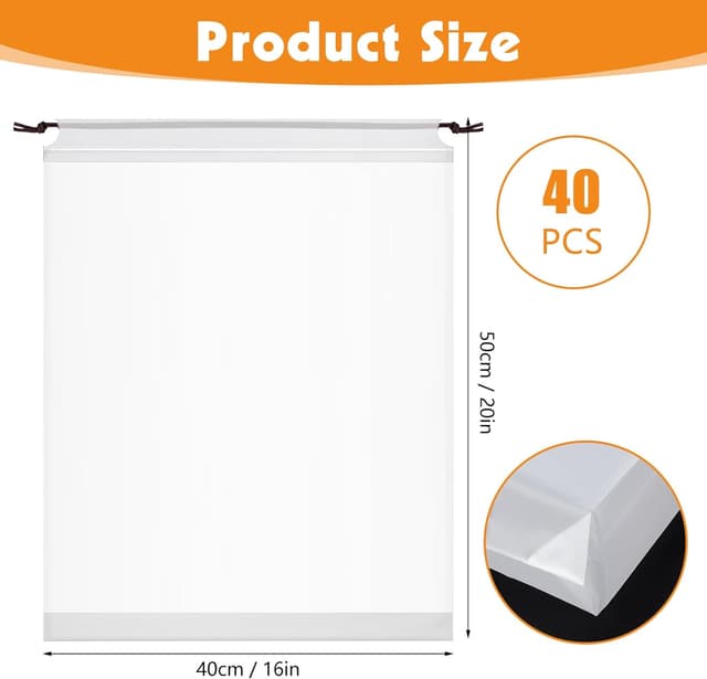 Detalle 2 de 40 PCS 50 x 40 cm Clear Travel Shoe Bags