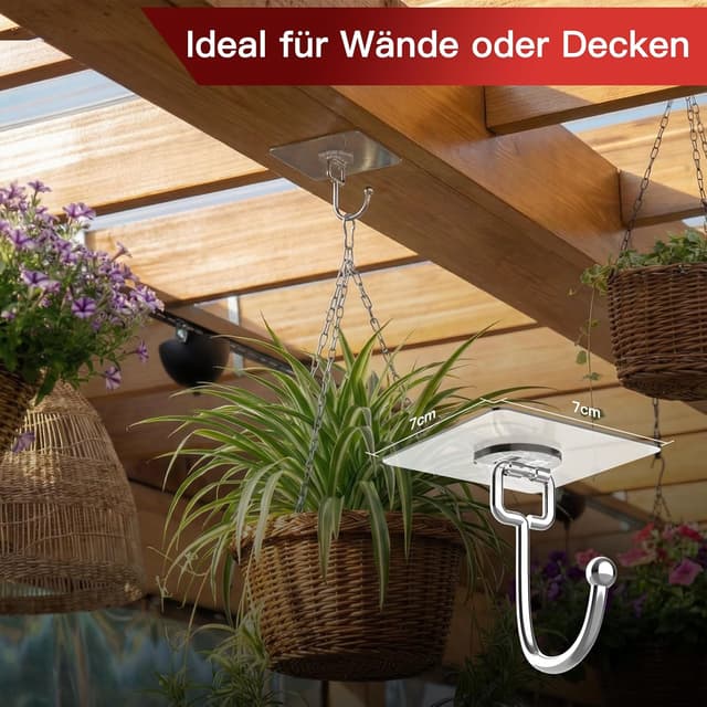 Detalle 2 de Latoxcaa Klebehaken Extra Stark bis 20 kg (10 Stück) – transparente selbstklebende Haken ohne Bohren