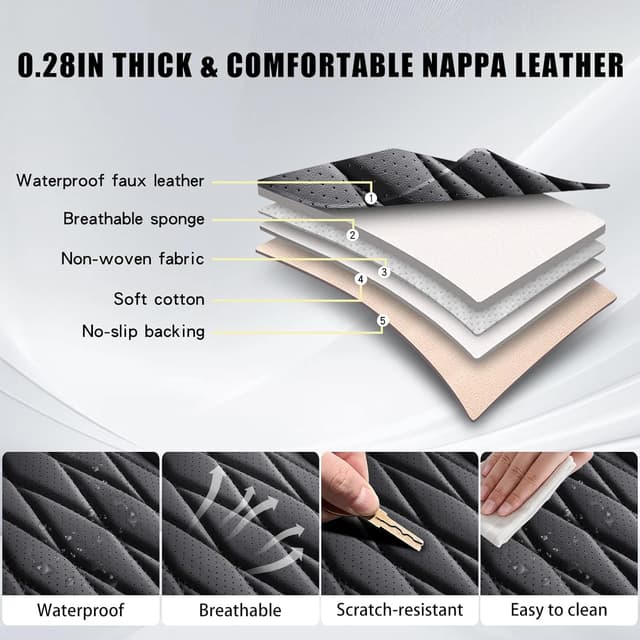 Thumbnail 2 de WELLDO Car Seat Covers Full Set 5‑Piece