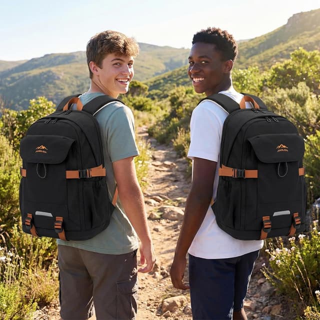 Thumbnail 6 de Amythe Sac à Dos pour Garçons 30L pour ordinateur 15,6" – grand, léger et imperméable, Noir