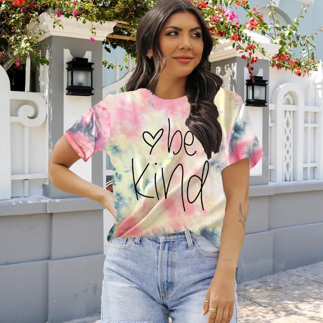 Detalle 1 de SUWATOIN Tie Dye T Shirt Women