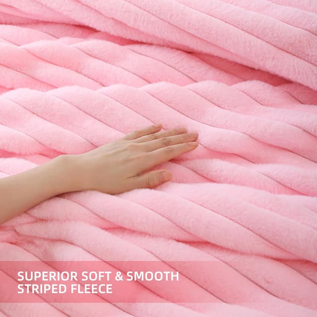 Thumbnail 4 de Smoofy Fluffy Queen Comforter Set 90x90 Pink