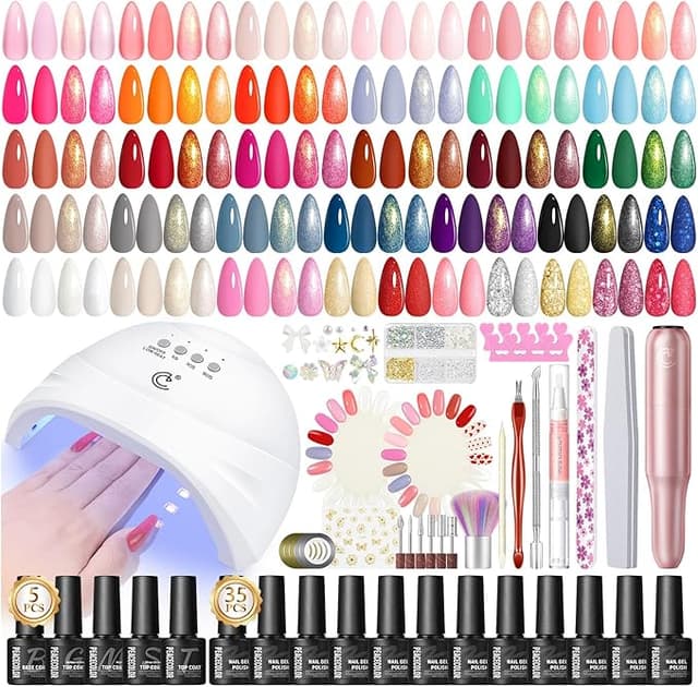 Imagen de PEACECOLOR 65Pcs Kit Uñas Semipermanentes con Lámpara 💅 en OfertitasTOP