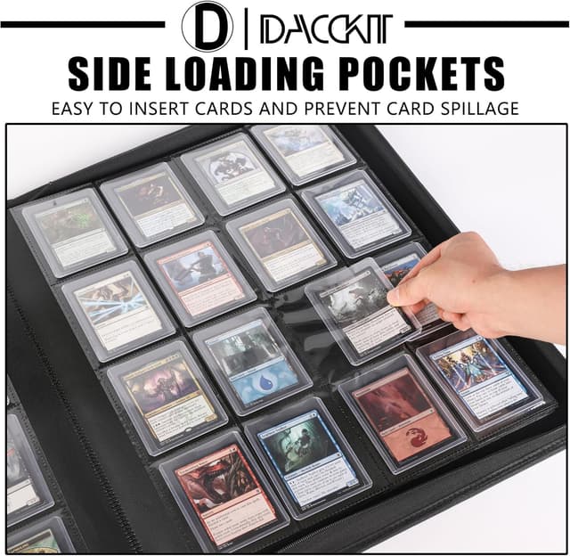 Detalle de Toploader Binder 16 Pocket (Model A) for 3"x4" Top Loaders – Classic Black, fits 640 cards