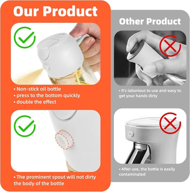 Thumbnail 5 de TrendPlain 16oz Glass Olive Oil Sprayer for Cooking