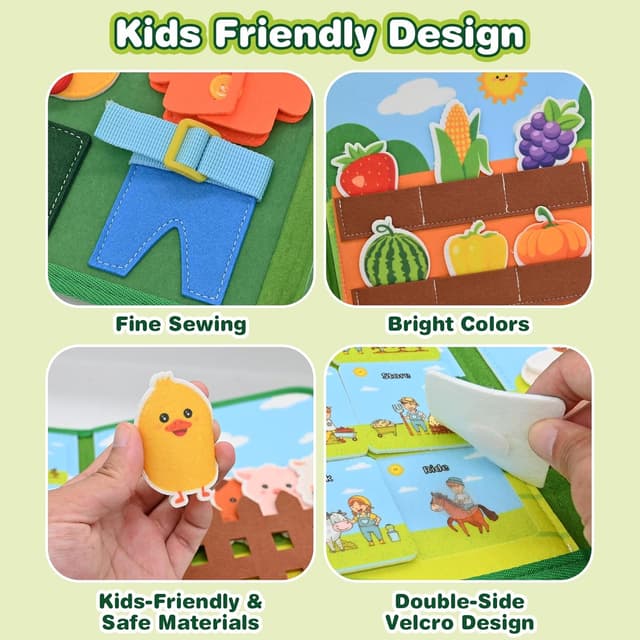 Thumbnail 4 de Montessori Animal Farm Busy Board for 1 Year Olds