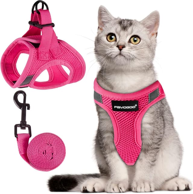 Detalle de FAYOGOO cat harness and lead set (escape-proof, adjustable, lightweight) for extra large cats