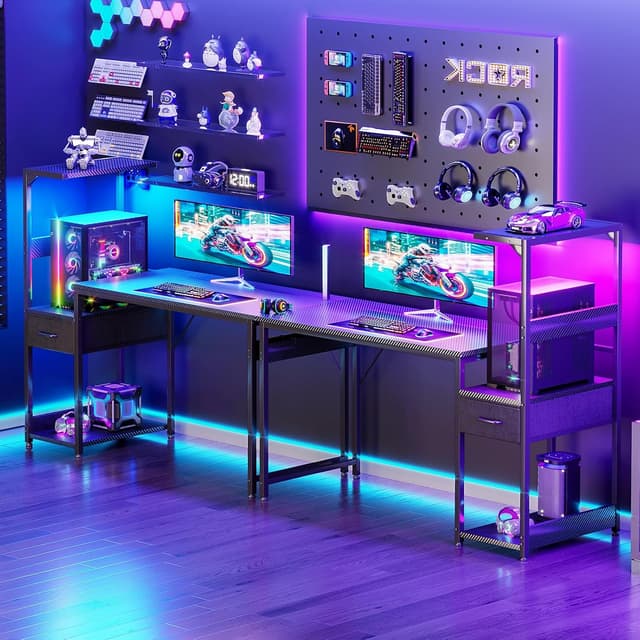 Thumbnail 6 de Gaming Tisch Coleshome 120×48 cm mit LED