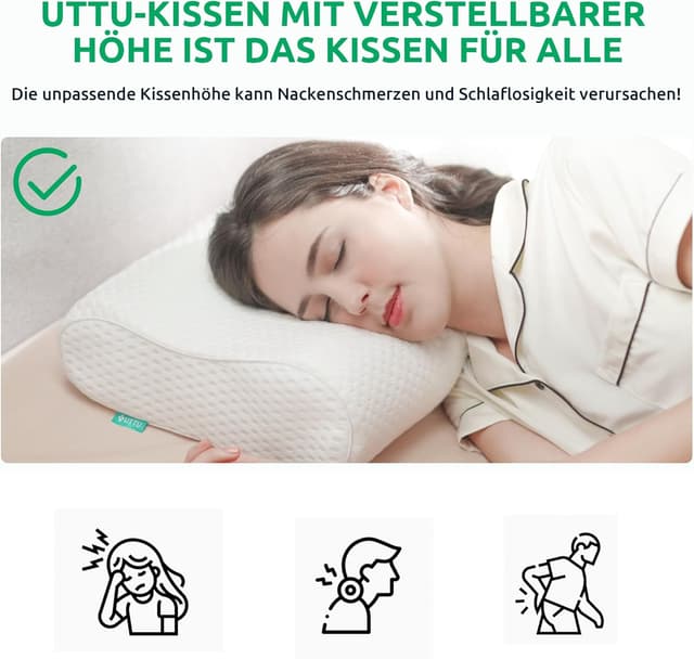 Detalle 2 de UTTU Memory Foam Kissen 60x36x13/11cm