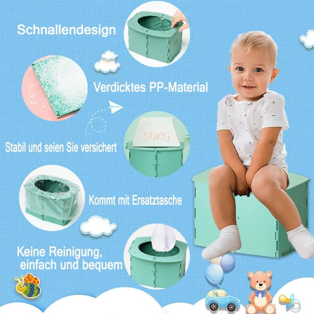 Detalle de Kinder-Reise-Töpfchen faltbar grün