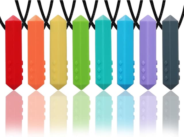 Detalle de Sensory Chew Necklace Buddy 8 Pack silicone chew necklace