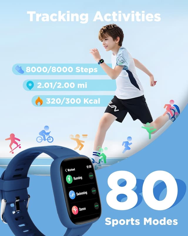 Detalle de BIGGERFIVE Kids Smart Watch 1.8" fitness tracker