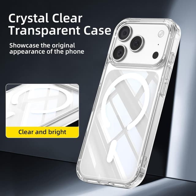 Detalle de NEW’C Magnetische Hülle für iPhone 17 Pro (6,3 Zoll) mit MagSafe Ultimate – stoßfest, transparent