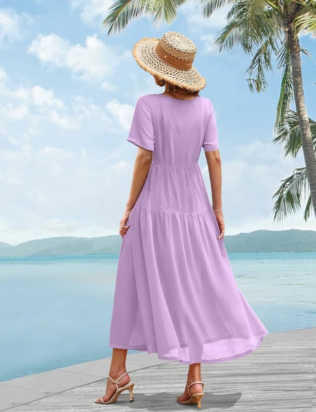 Detalle de YESNO Damen Sommerkleid aus leichter Baumwolle mit Blumenmuster, Maxilänge und verstellbaren Spaghetti-Trägern