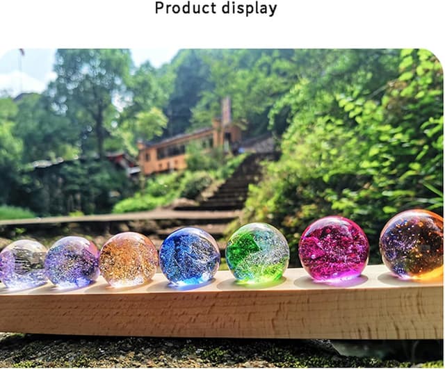 Thumbnail 6 de 7 boules de cristal colorées 40 mm LED