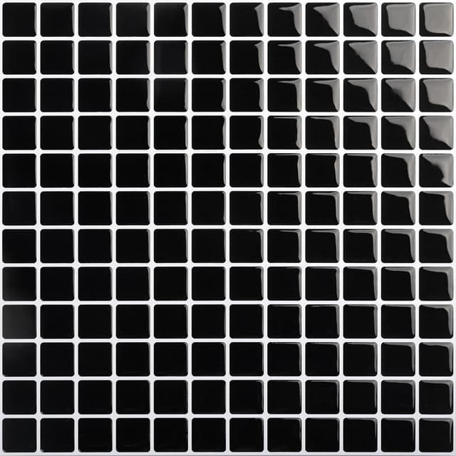 Detalle de Hode crédence adhésive noire effet mosaïque PVC imperméable (4 pièces, 23,6 x 23,6 cm)