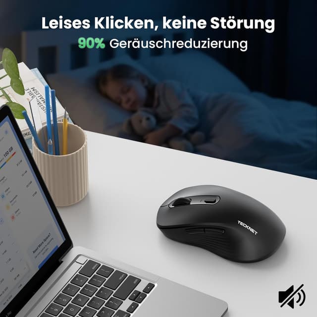 Detalle 1 de TECKNET Bluetooth Maus 4800 DPI đź–±