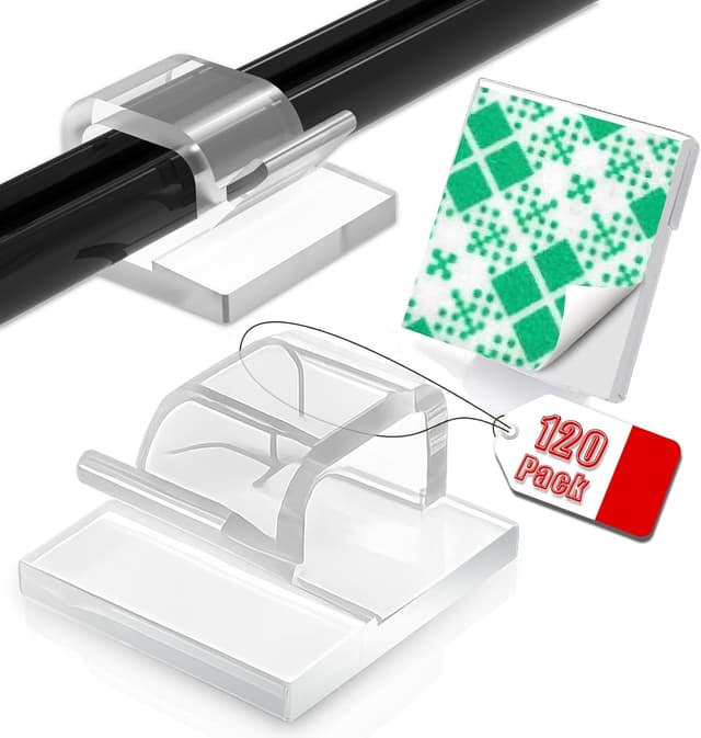 Detalle de Kabelhalter 120 Stück selbstklebend für Kabelmanagement