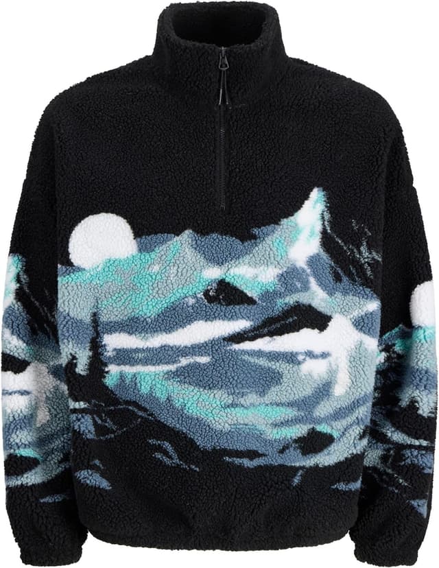 Thumbnail 6 de Jack & Jones Jorbear Mountain Teddy Half Zip da uomo: giacca in felpa a mezza zip