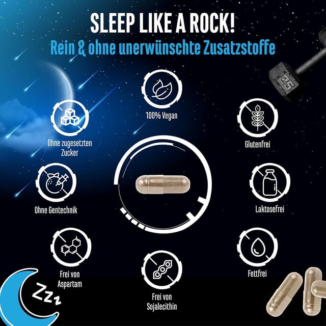 Detalle de Knockout Sleep & Recover Support (120 Kapseln, vegan) mit Shoden® Ashwagandha, Magnesium, L-Tryptophan und L-Theanin