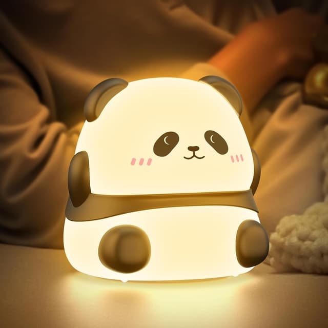 Detalle de Smiling Shark Mignon LED Veilleuse enfant Panda tactile rechargeable 3 niveaux + RGB