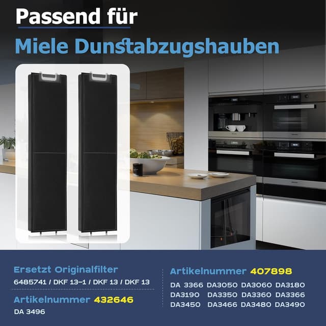 Detalle 2 de Yelid Aktivkohlefilter für Miele DKF13-1