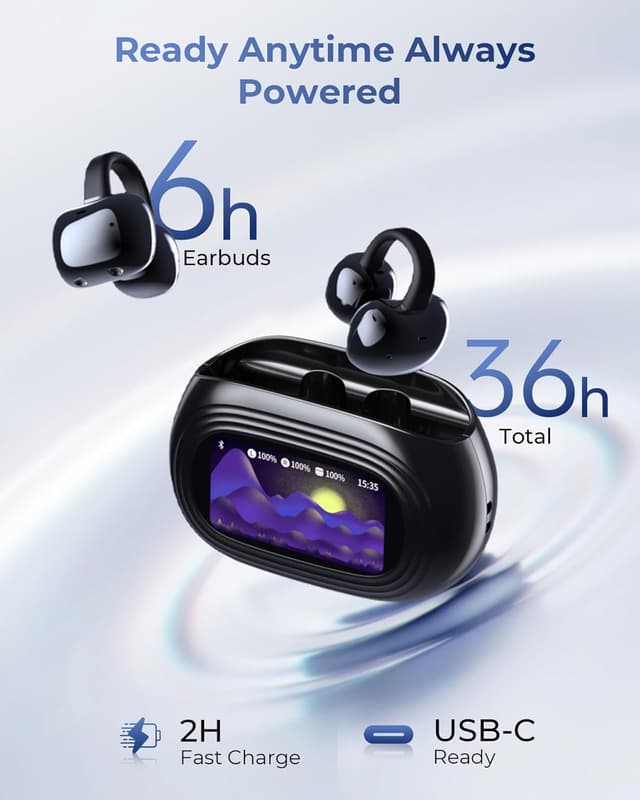 Thumbnail 6 de Kentfaith AI Auricolari traduttore clip Nero