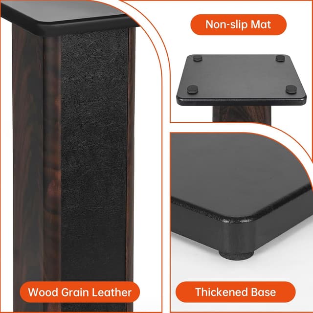 Detalle de OUUTMEE supporti per altoparlanti in legno da 30 cm (12 pollici) – stand HiFi robusti con base riempibile e pastiglie antiscivolo
