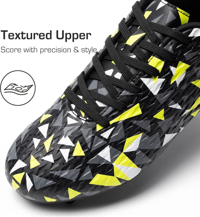 Detalle de DREAM PAIRS Men’s Soccer Cleats Lace-Up Firm Ground Athletic Shoes