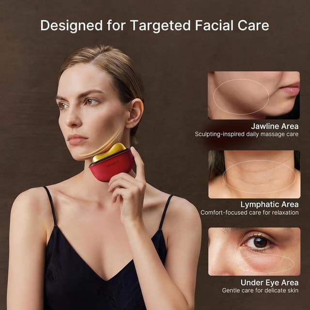 Detalle de ZDEER Face Massager with Red Light Therapy (Electric Gua Sha Sculptor Tool) for Face & Neck