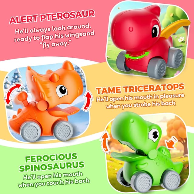 Detalle de Train Set for Toddlers with Steam, Music & Lights — Montessori Electric Train Toy with Dinosaur Cars & Tracks