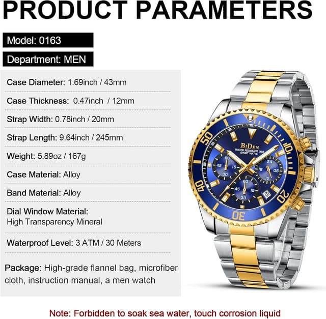 Thumbnail 6 de HANPOSH montre chronographe 3 ATM