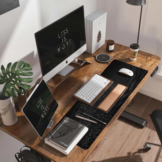 Thumbnail 6 de DAWNTREES Long Mouse Mat (900 x 400 x 3 mm) – Black Gaming Desk Pad with Non-Slip Rubber Base