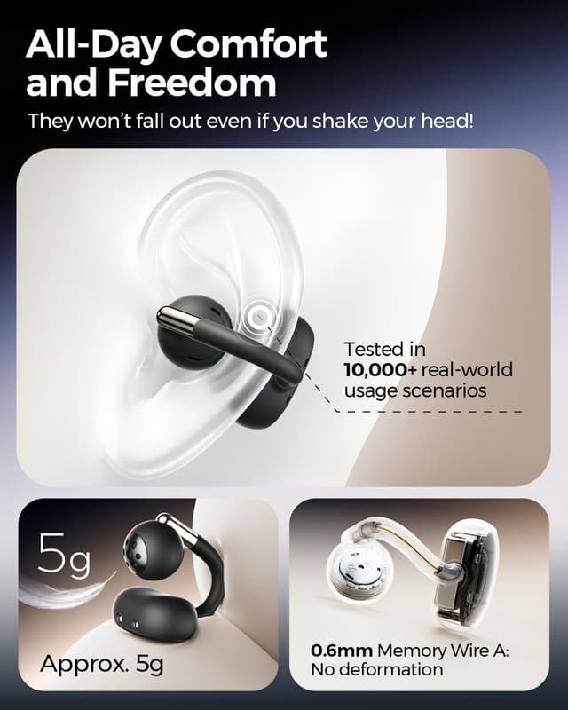 Detalle de SoundPEATS Clip1 Open-Ear Bluetooth 40H