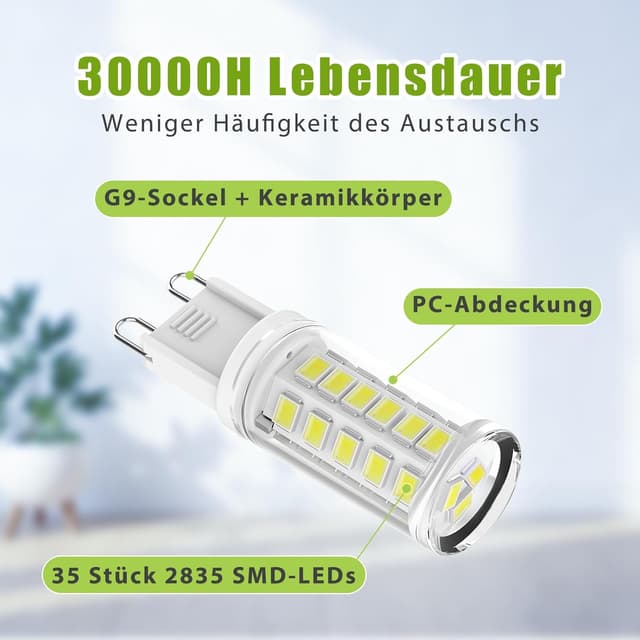 Thumbnail 6 de CQTLED G9 LED-Lampe kaltweiß 6000K, 3W (520 lm) – 6er-Pack, nicht dimmbar