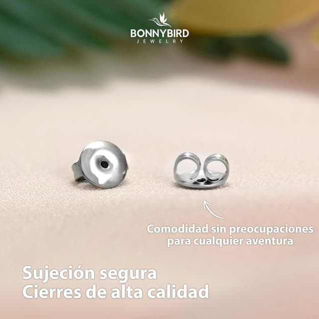 Detalle 2 de BONNYBIRD Pendientes de Acero 316L resistentes al agua