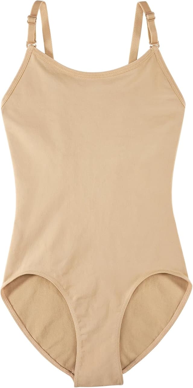 Detalle de Stelle Girls Nude Leotard Seamless Undergarment Camisole with Adjustable Straps