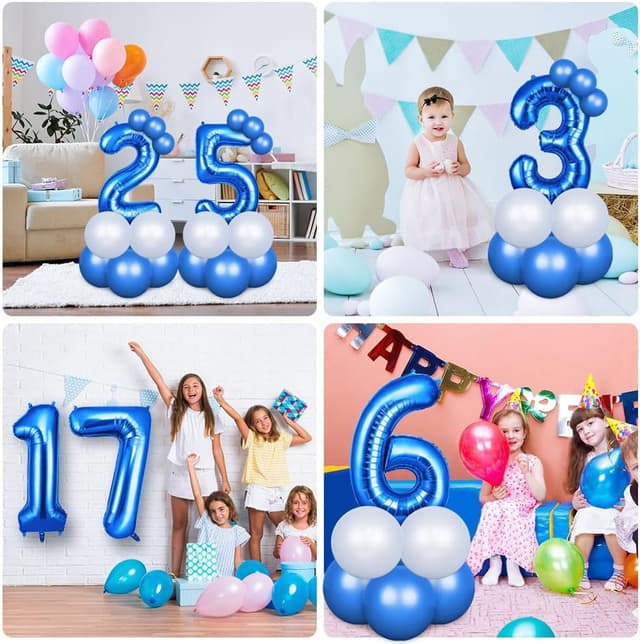 Thumbnail 6 de OFFCUP Blue Number 10 Balloons 40 Inch