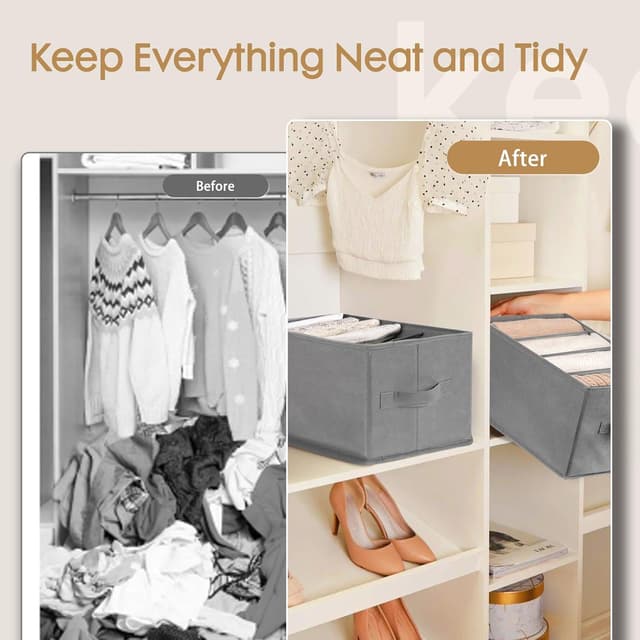 Detalle 2 de Criusia 6 Pack Large Clothes Organizer, Foldable Storage