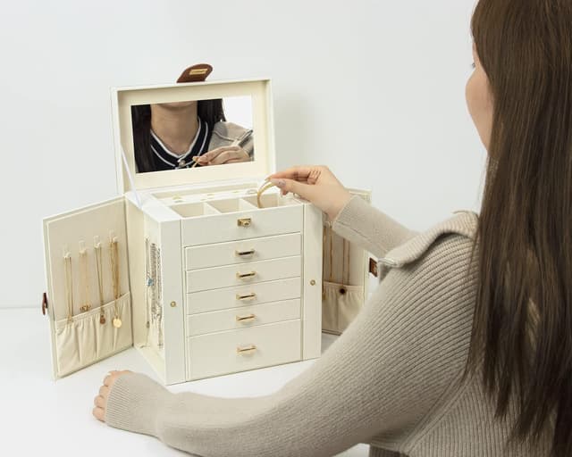 Detalle 2 de KAMIER Schmuckkasten 26,5 x 16,5 x 29 cm