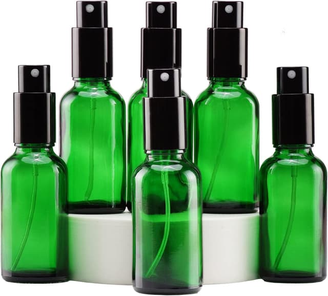 Detalle de YIZHAO set da 6 bottiglie spray in vetro da 30 ml (verde) con nebulizzatore fine