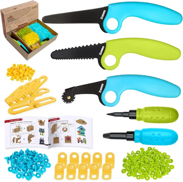 Detalle de ZLemma Cardboard Construction Kit (401 pcs) Kids Building Set for DIY STEM Projects