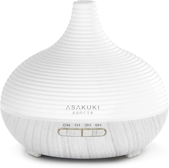 Detalle de ASAKUKI Diffusor 300 ml für Duftöle mit Ultraschall, 7-farbigem LED-Licht und Automatikschutz