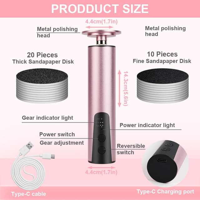 Thumbnail 1 de ACWOO Electric Foot File 6‑Speed