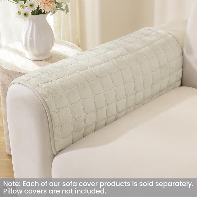 Detalle de Ystyle Copridivano in pile morbido antiscivolo beige (45x45 cm) per divani 1/2/3/4 posti e angolari con chaise longue