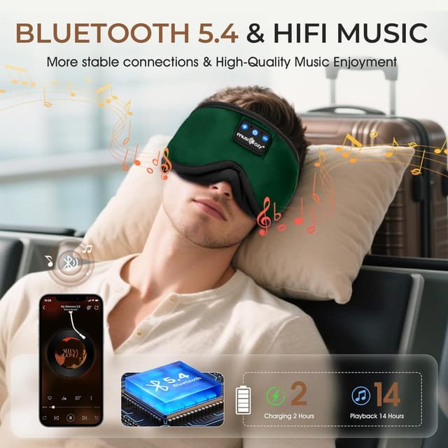 Thumbnail 5 de MUSICOZY Sleep mask Headphones 14H playtime